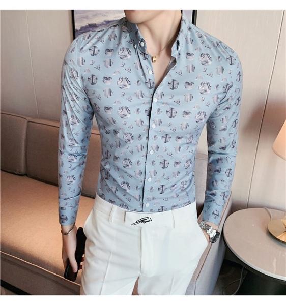 Camiseta de estampação floral masculina de algodão 100%