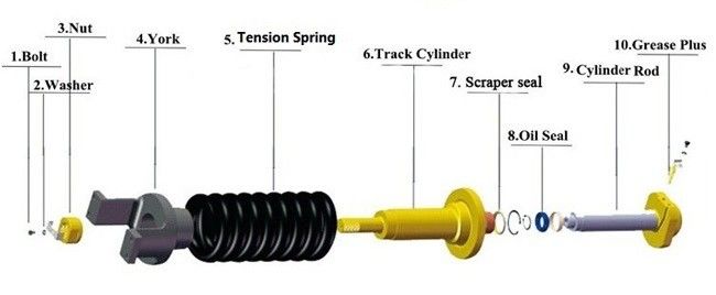 Track Cylinder Assembly Сверхмощные части носки собрания КАТ312К Тенсионер следа бульдозера