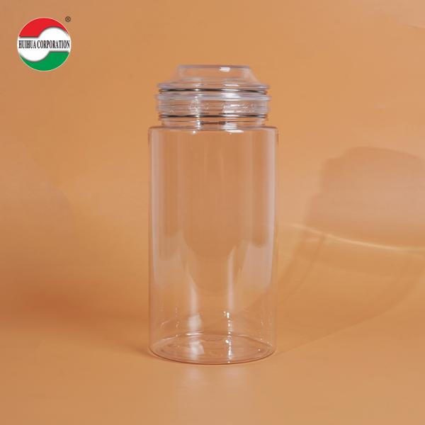 Good Airtight OEM Customized Big Capacity PET Plastic Jar PET Can with Seal Ring Screw Top 1000ml 1200ml 1400ml 1600ml Food Grade