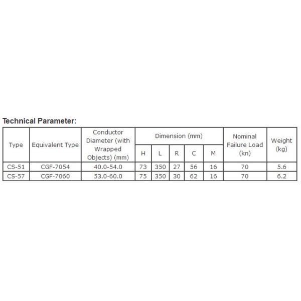Overhead CS Type Cable Suspension Clamp Aluminum Alloy High Strength Material
