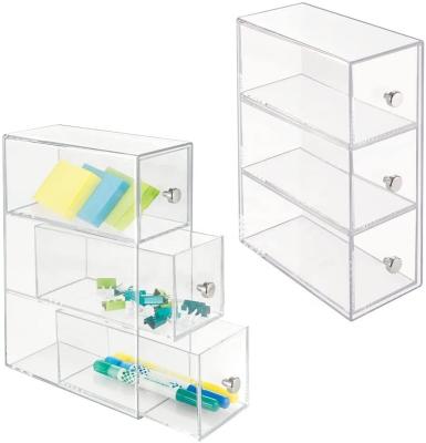 Stackable Acrylic Storage Boxes Stationery Storage Box Drawer Container 7x3.5x10inch