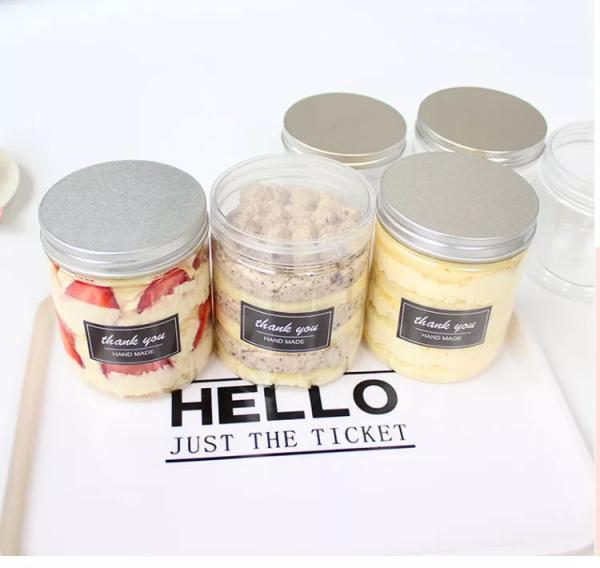 Cylinder Honey Pot Jar PET Cream Spice Can For Butter Paste 130ml 4oz