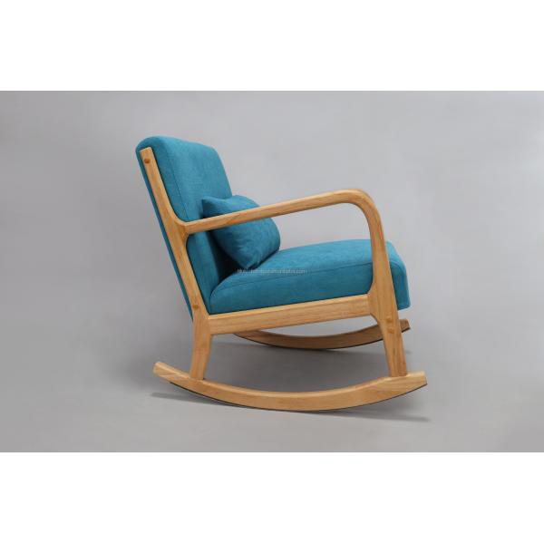 Solid Wood Frame Mid-Century Modern Velvet Fabric Rocking Sofa Chair for Luxury Living Room Design Style