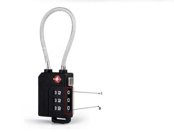 Cable lock PC material TSA travel lock& Fashion Design Tsa Luggage Lock& Tsa Bag Number Lock
