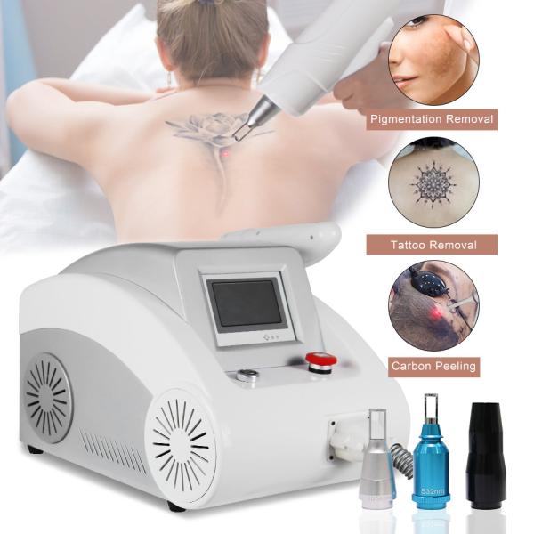 Portable Nd Yag Laser Tattoo Removal Machine Carbon Peeling Skin Whitening Equipment