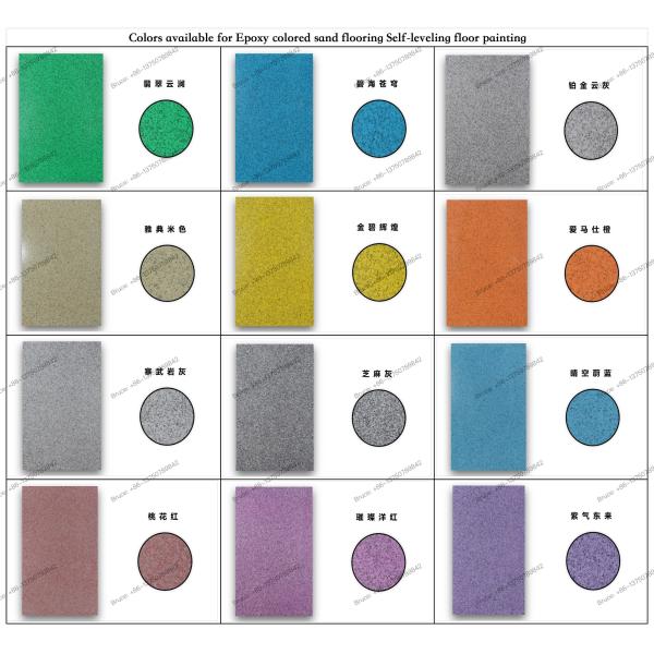 Colorful Epoxy Sand Coating Marble Effect Floor Epoxy Resin Floor Home Self Leveling Floor Paint Color Sand Good Choice For GYM Flooring