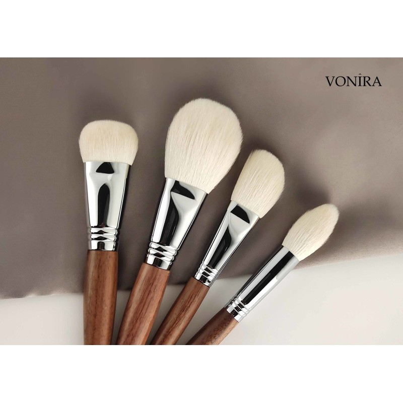 Vonira Custom Wholesale Natural Animal Hair Brown Ebony Handle Makeup Eye Brow Brush