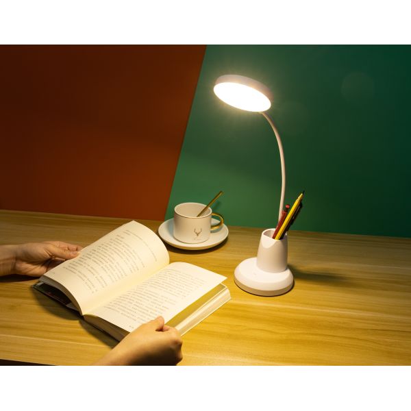 Modern Simple Pen Holder Desk Lamp LED Rechargeable Plug-in Eye Protection Study Lamp College Dormitory Reading Lamp Touch