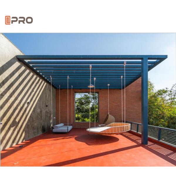 Hotel Aluminum Bioclimatic Pergola Plastic Brackets Iron Motorized