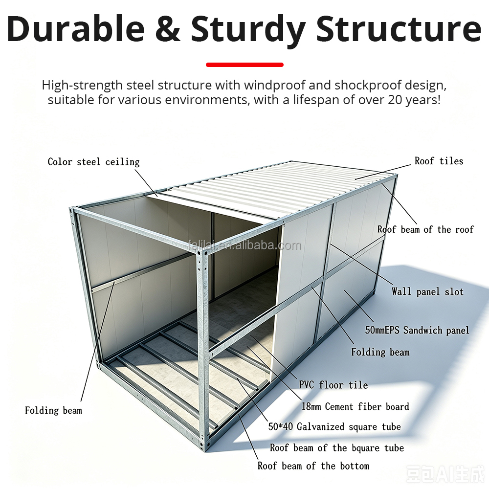 China Factory Wholesale Customizable Flat Pack Container House Fold Container Foldable Container House for Worker Accommodation