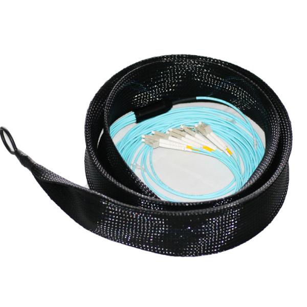 15m 12 Cores Fiber Optic Jumper / 12 Fiber OS2 Pre Terminated Single Mode Fiber 2.0mm
