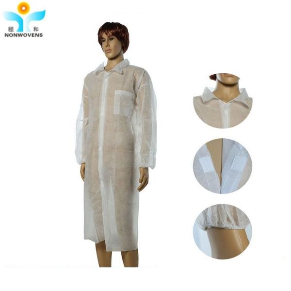 Knit Wrists Disposable Lab Coat PP PPE SMS Nonwoven Material