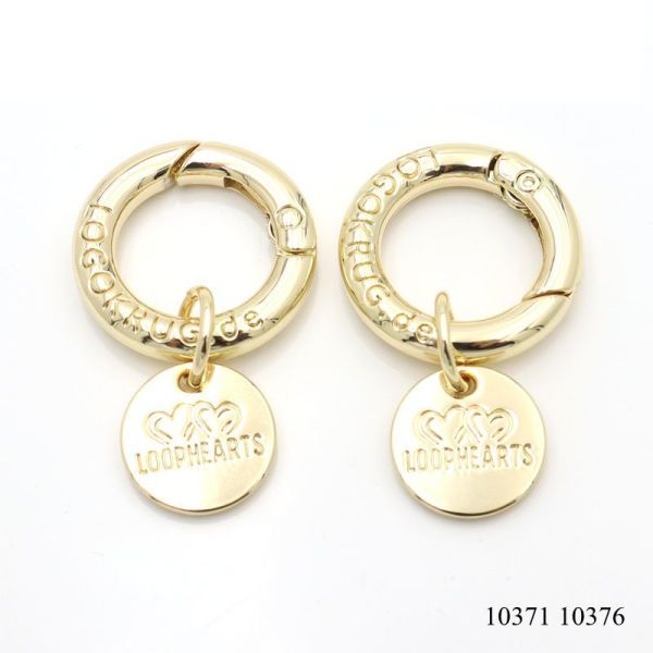New Arrival Light Gold Spring O Ring Waterproof Clasp Carabiner Custom Logo Round Ring