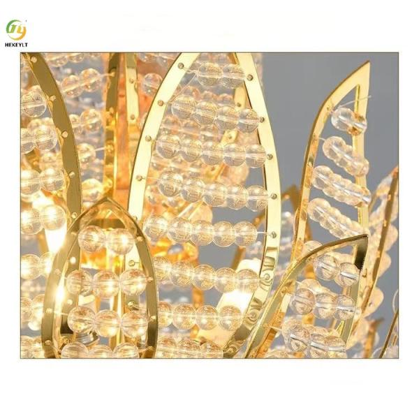 Luz moderna do ouro K9 Crystal Chandeliers Crystal Hanging Ceiling do diodo emissor de luz