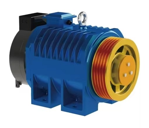 Modern Villa Elevator Permanent Magnet Synchronous Gearless Traction Machine Metal
