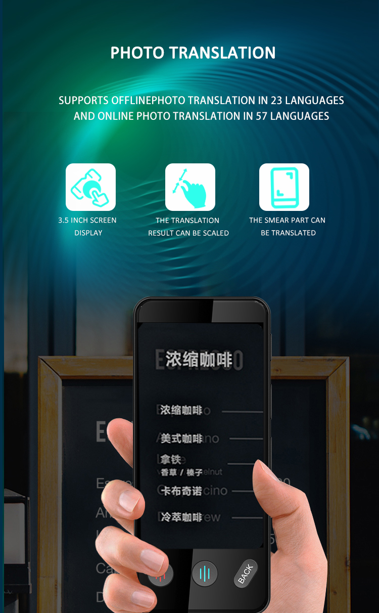 Voice Smart Electronic Translator Device 142 Languages Vietnamese Laotian Kazakhstani Russian