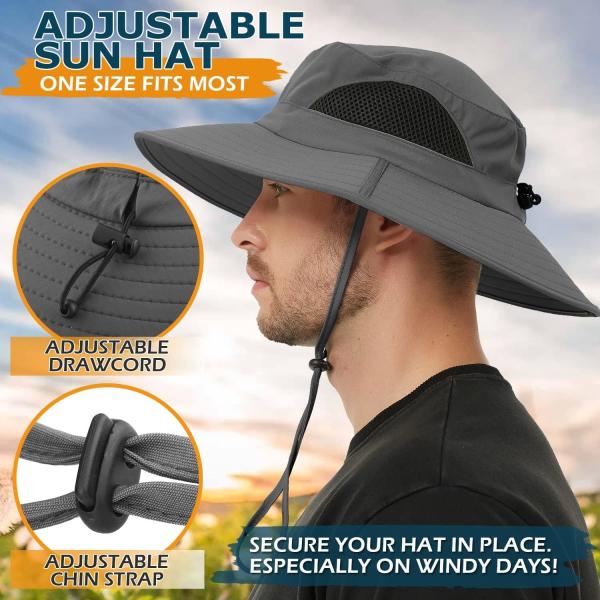 Wide Brim Bucket Hat Foldable Boonie Hat for Fishing Hiking Garden Safari Beach Breathable for Fishing, Hiking, Camping