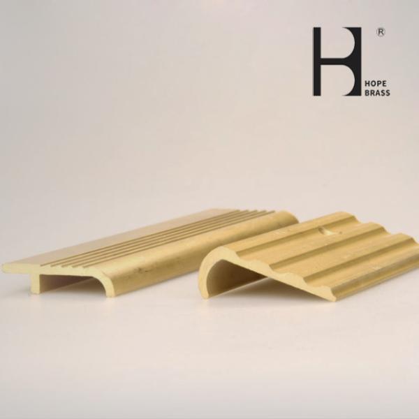 Brass Stair Nosing Brass Anti Slip Extruding Stair Edge Protection Copper Alloy Brass Extruding Profiles