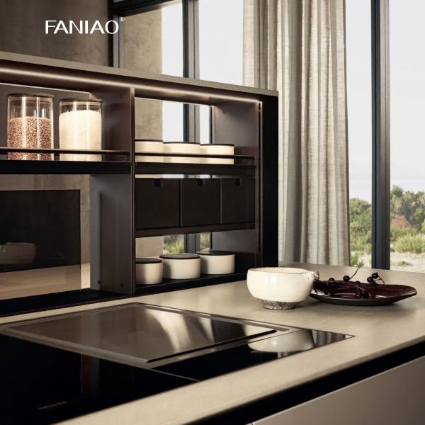 Profissional One-Stop Designs Modular Cozinha Melamina Madeira Armários de Cozinha Moderna Para Apartamento Villa