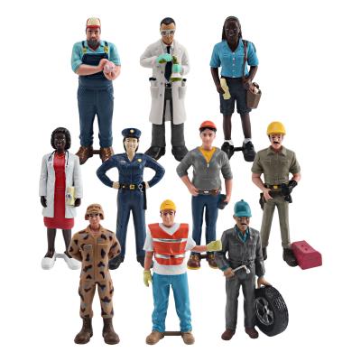 10 PCS Fingir Profissionais Fingir Carreira Figuras Pessoas no Trabalho Brinquedo Modelo para Meninos Meninas Crianças