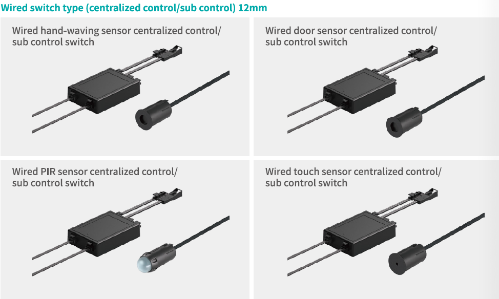 Letaron 12mm PIR/Hand Wave/Touch/Door Wired Sensor Switch Central/Sub Control Switch
