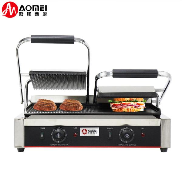 Electric Grill Stainless Steel Toaster Contact Grill Panini Press Grill Commercial