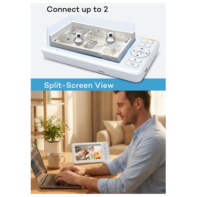 Best Price 5inch 720p Factory Digital Video Baby Monitor with Camera Crying Detection New Baby Audio Camera Baby Monitor