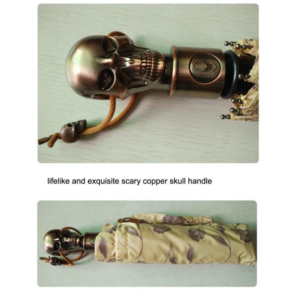 Paraguas a prueba de viento plegable de la manija del cráneo del hockey shinny para los hombres