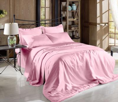 Fade Resistant White Silky Satin Bed Sheet Set Satin Flat Sheet Sateen Weave