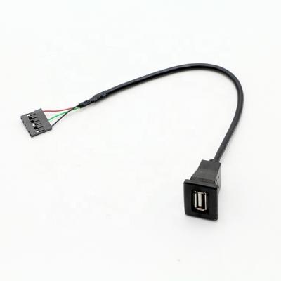 1M 2M 3M Snap in USB Socket Panel Mount Cable with 6 Wires Dupont Terminal