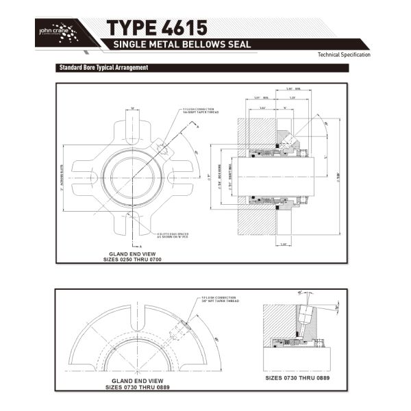 4615 John Crane Mechanical Seal Single Spring For ANSI DIN Pumps