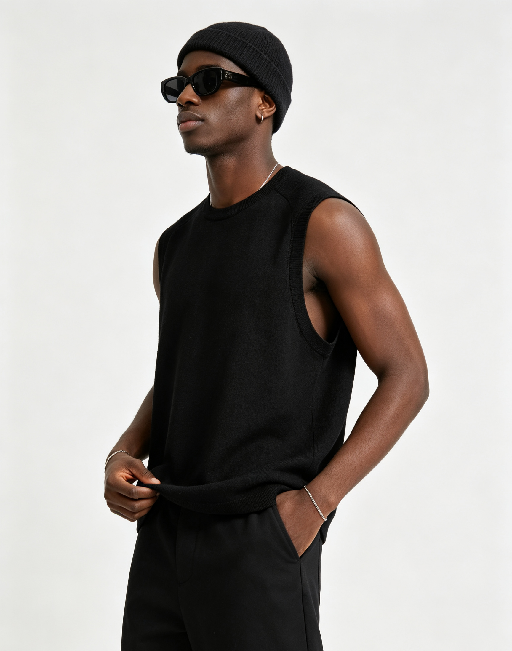 Cotton Blend Sleeveless T Shirt Quick Dry Mens Basketball Tank Top Loose