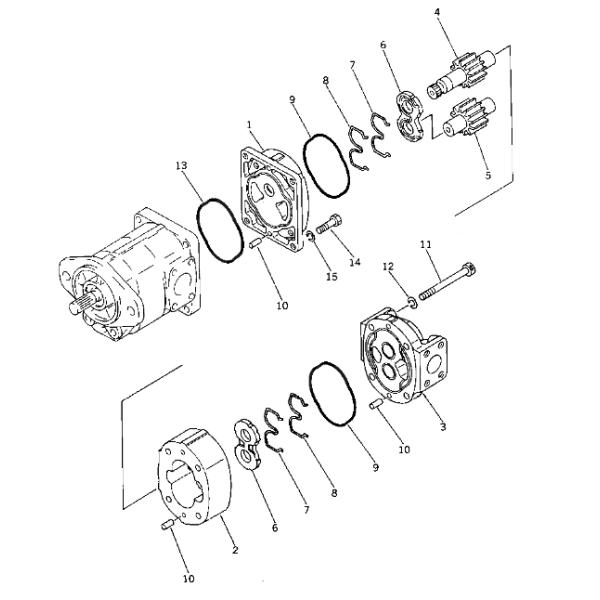 705-51-20280 насос с зубчатой передачей КОМАТСУ двойной гидравлический для ОДМ ОЭМ затяжелителя ВА300-1 ВА320-1