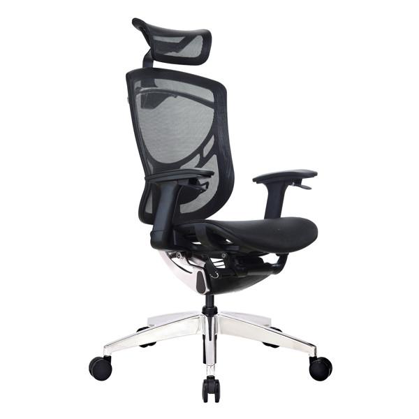 Foam Lumbar Black PA High Back Swivel Chairs SHS Class 4 Gas Lift Ergonomic Office