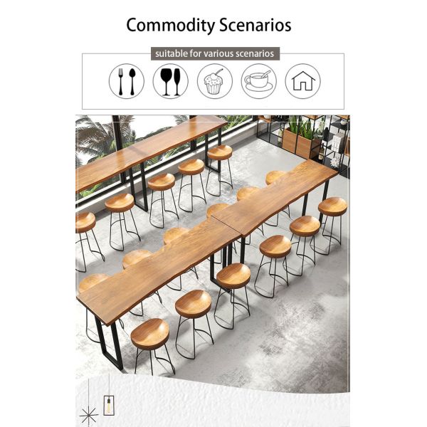 Bar Furniture Customization Height High Stools Wooden Industrial Metal Bar Table and Chairs