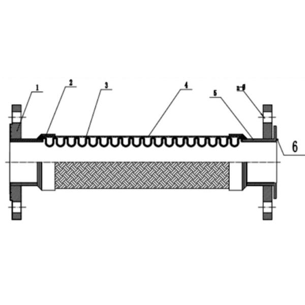 Ss304 Wire Mesh Stainless Steel Flexible Bellow PTFE Lined Metal Flange Braided Hose