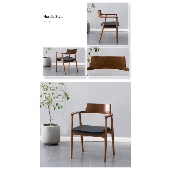 Salón del vintage que cena el amortiguador de Ash Frame Leather Cover Sponge de madera sólida de la silla