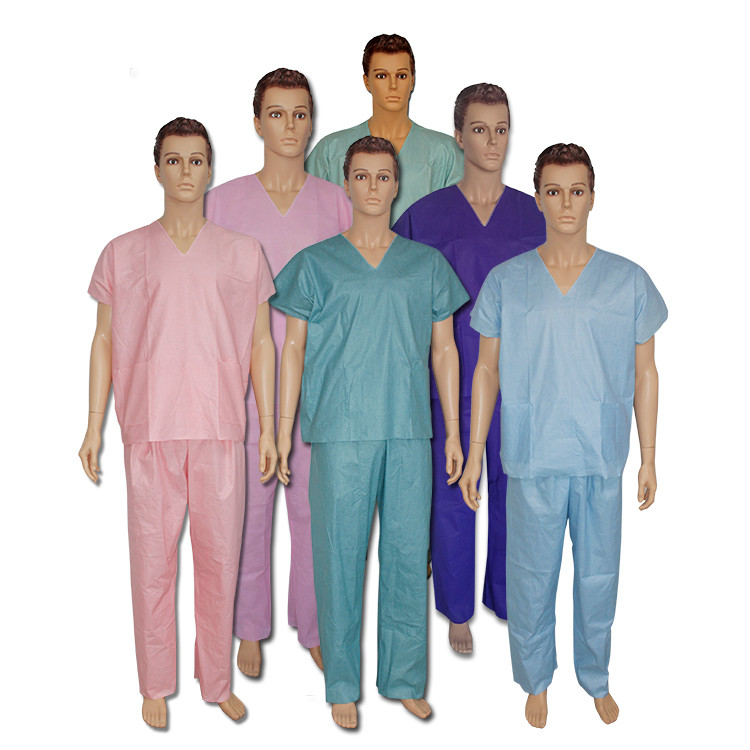 голубая устранимая больница 50gsm хирургическая Scrubs S/M/L/XL/XXL/XXXL/XXXXL