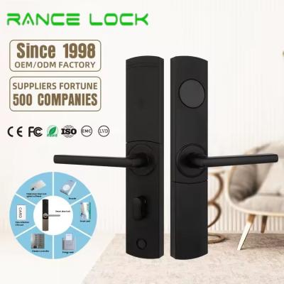 Fermeture de porte Wifi en alliage d'aluminium 35 mm - 55 mm Fermeture de porte à empreinte digitale intelligente Noir
