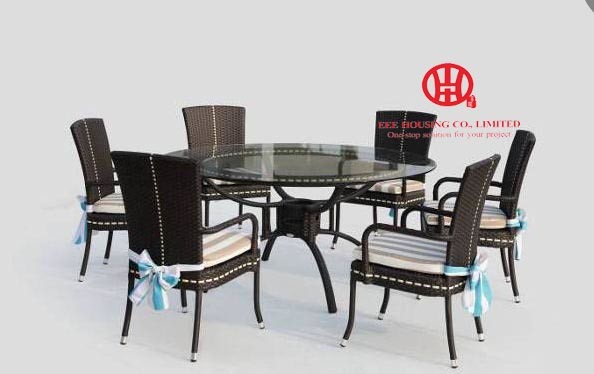 Modern dining room wicker furniture leisure rattan dining table and chair