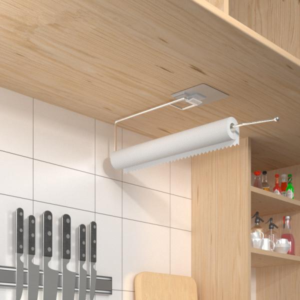 Fixé au mur auto-adhésif accrochant en plastique de support de petit pain de papier de soie de papier hygiénique