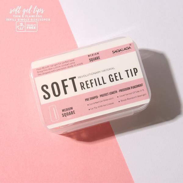 Clear Acrylic Soft Gel Nail Extension Tips Natural Replacement Refill Packs for Nails Professional Equipment