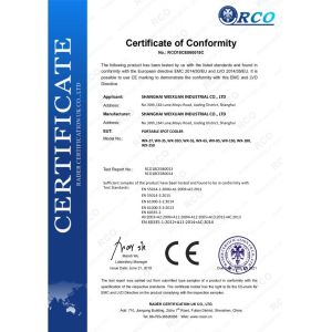 Shanghai Weixuan Industrial Co.,Ltd Сертификации