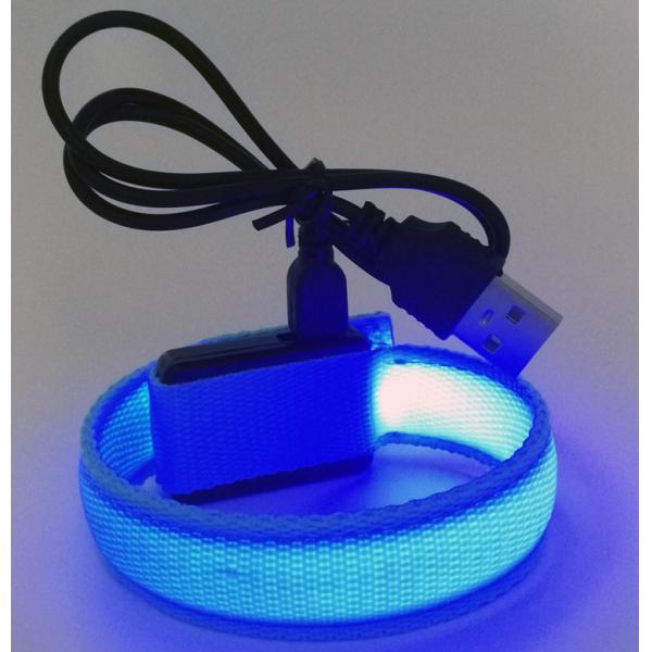 Custom Offset Printing Nylon Flashing LED Bracelets Glow in Dark for Events Concerts