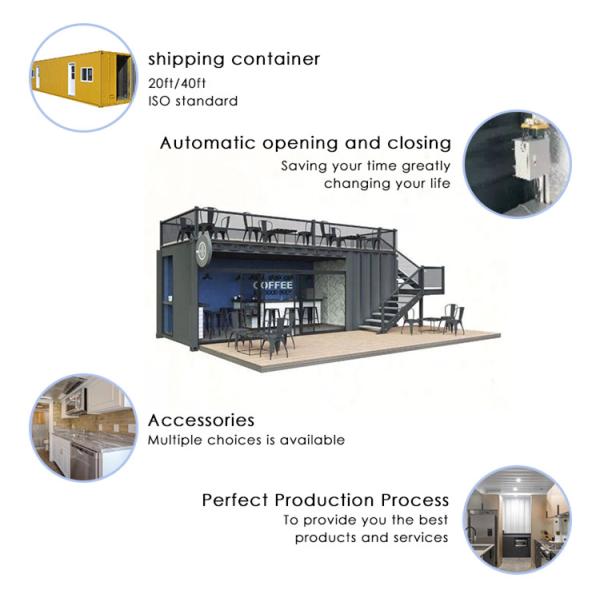 Адвокатура кафа кофейни контейнера для перевозок модульного крошечного дома 2 рассказов стальная Prefab