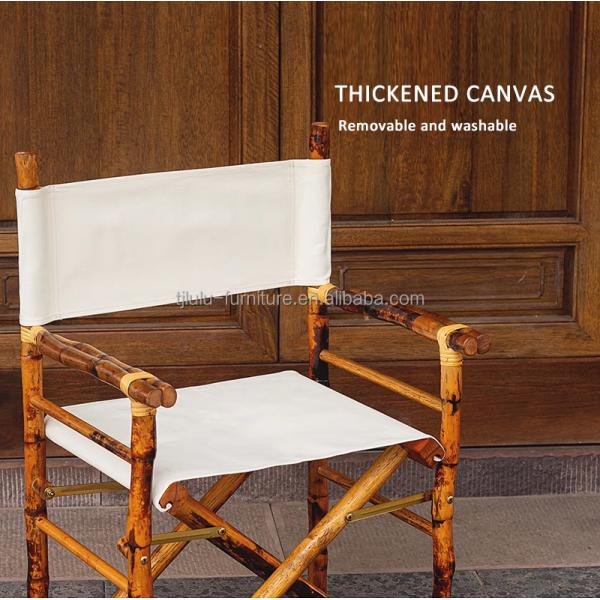 Outdoor Bamboo Wooden Director Chair Foldable Function for Beach Camping Bamboo Material Commercial Furniture