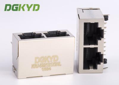 Proteja o conector do soquete RJ45 dos ethernet do porto duplo do gato 5 da aba para baixo