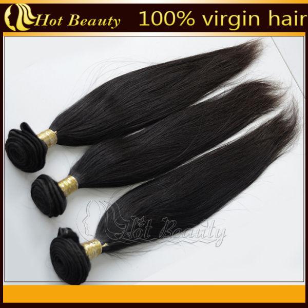 Natural Black Remy Virgin Human Hair Extensions Straight Type