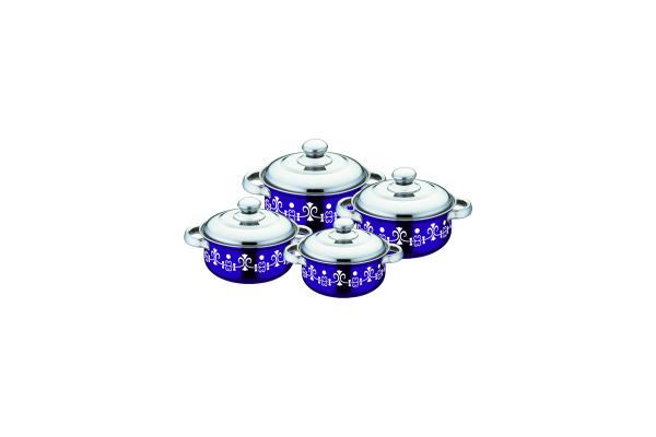 2020 hot sales 4pcs colorful cookware set & red ,blue 16cm -22cm color&flower cooking pot &stainless steel pot
