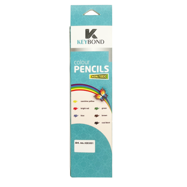 High Quality 7 Inch 6PCS Colored Students Painting Wood Round Shape Color Pencil